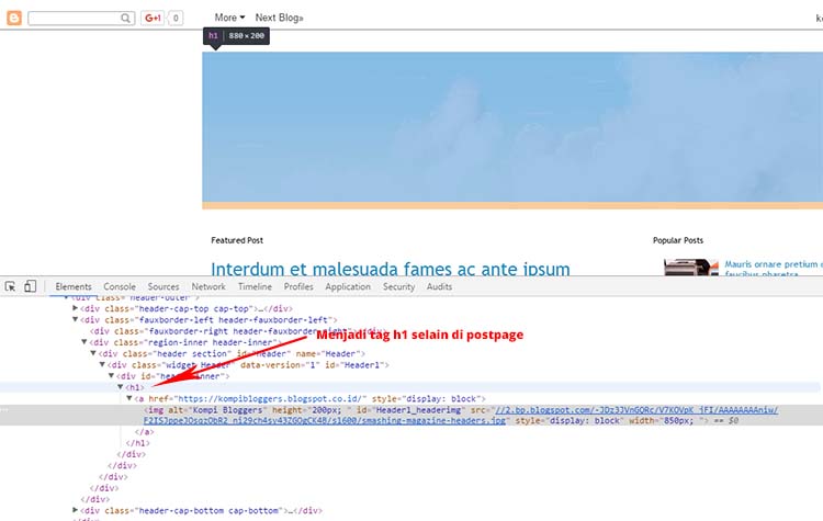 Mengatasi Tag H1 Hilang Ketika Menggunakan Image Untuk Header Blog