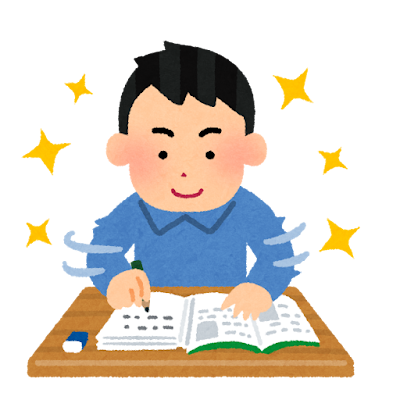 勉強が好調な人のイラスト（男性）