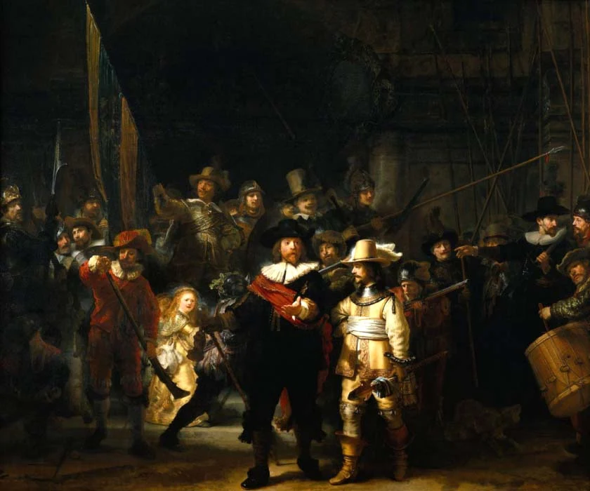 أشهر وأثمن الوحات الفنية العالمية Night shift board - Rembrandt