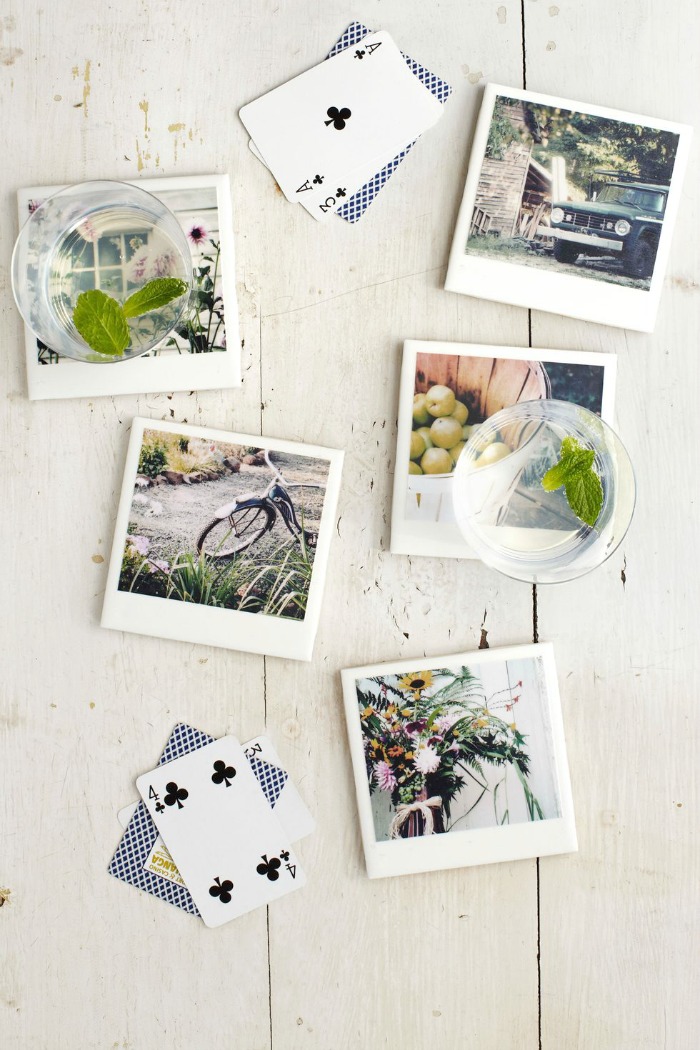 DIY polaroid coasters