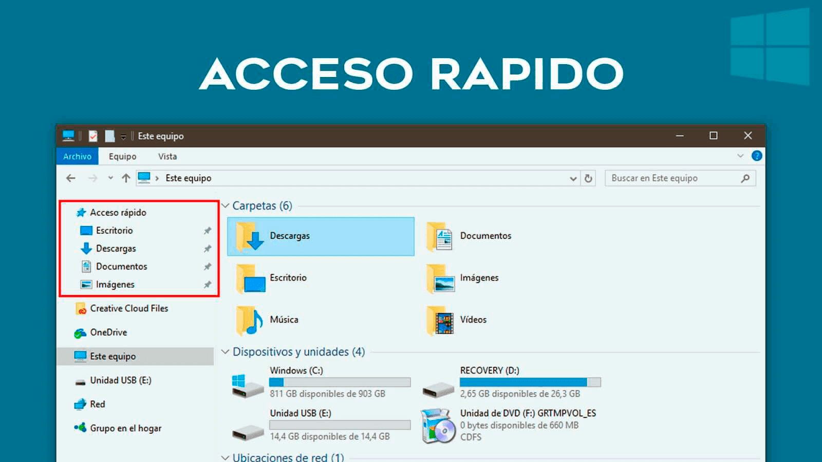 acceso rapido windows 10