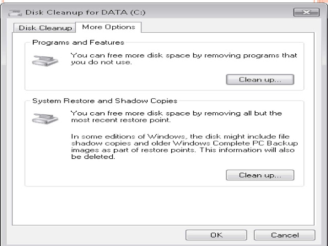 Managing Devices and Disks | Disk Management using Disk Cleanup Property Windows 7