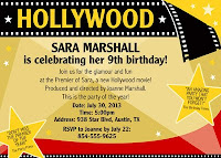Hollywood Star on Our Hollywood Movie Star Birthday Invitations Are Perfect For The