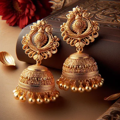 traditional gold jhumka design