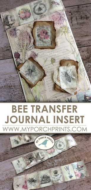 Bee Transfer Junk Journal Insert Tutorial from My Porch Prints