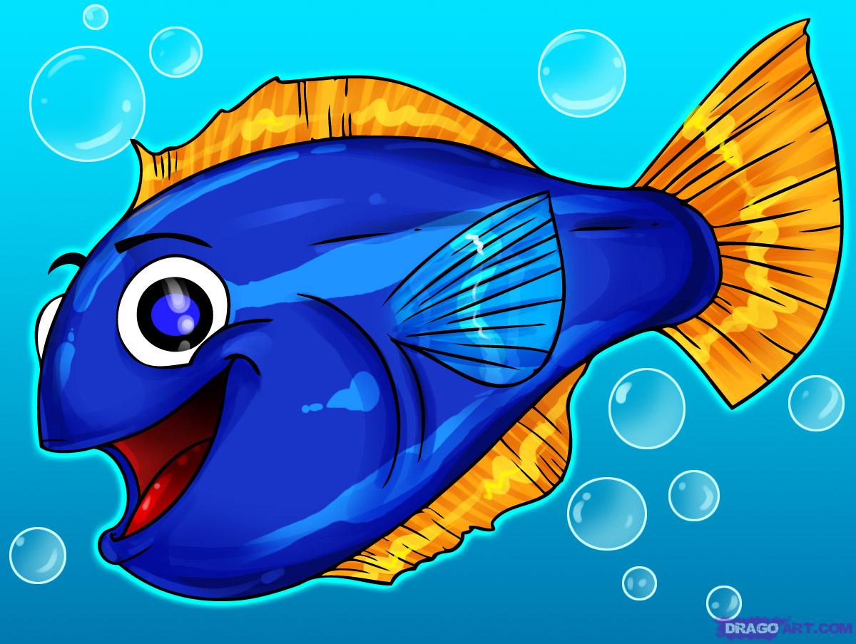 happy cartoon fish