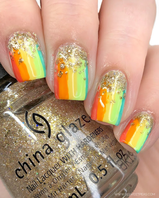 Rainbow Nail art 25 Sweetpeas