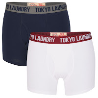 Tokyo Laundry Men's Huck 2-Pack Boxers - White/Charcoal