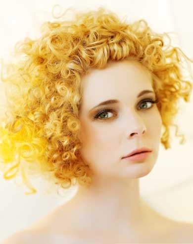 Punk Yellow Curly Hair Style 2014