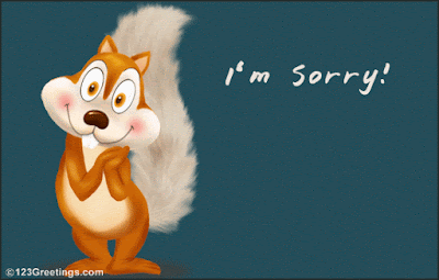 I am Sorry Animated Gif Image with a fox wagging it's tail