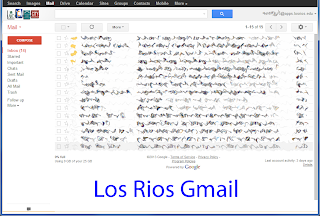 image of the Mail page for a Los Rios Gmail account.