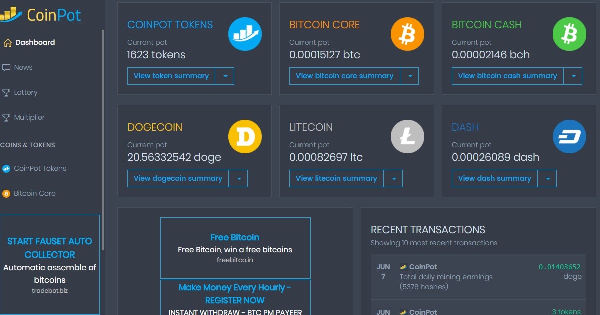Earn bitcoin in coinpot