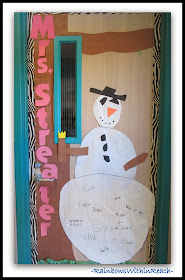 Winter Themed Decorated Door via RainbowsWithinReach