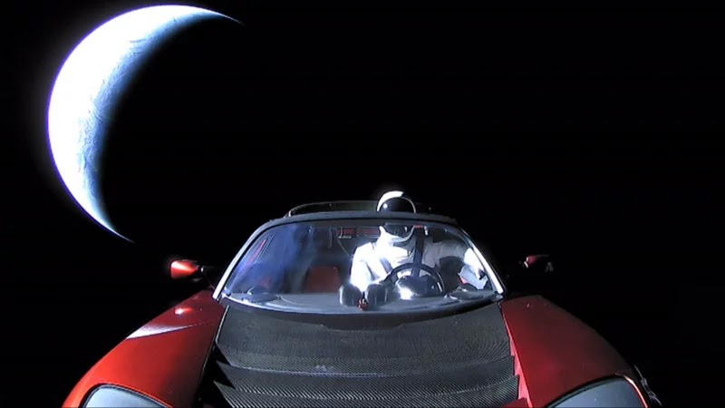 Breathtaking Pictures Of Tesla Car Flying Through Space