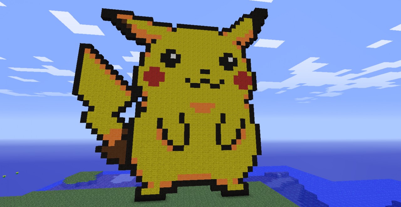 Pikachu Pixel Art | Minecraft Pixel Art Building Ideas