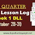 Week 1 - 3rd Quarter Daily Lesson Log - DLL (October 28-31)