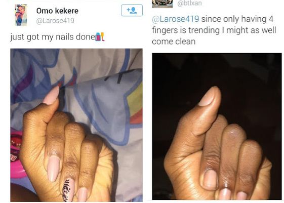 Lady with four fingers cause twitter meltdown... 