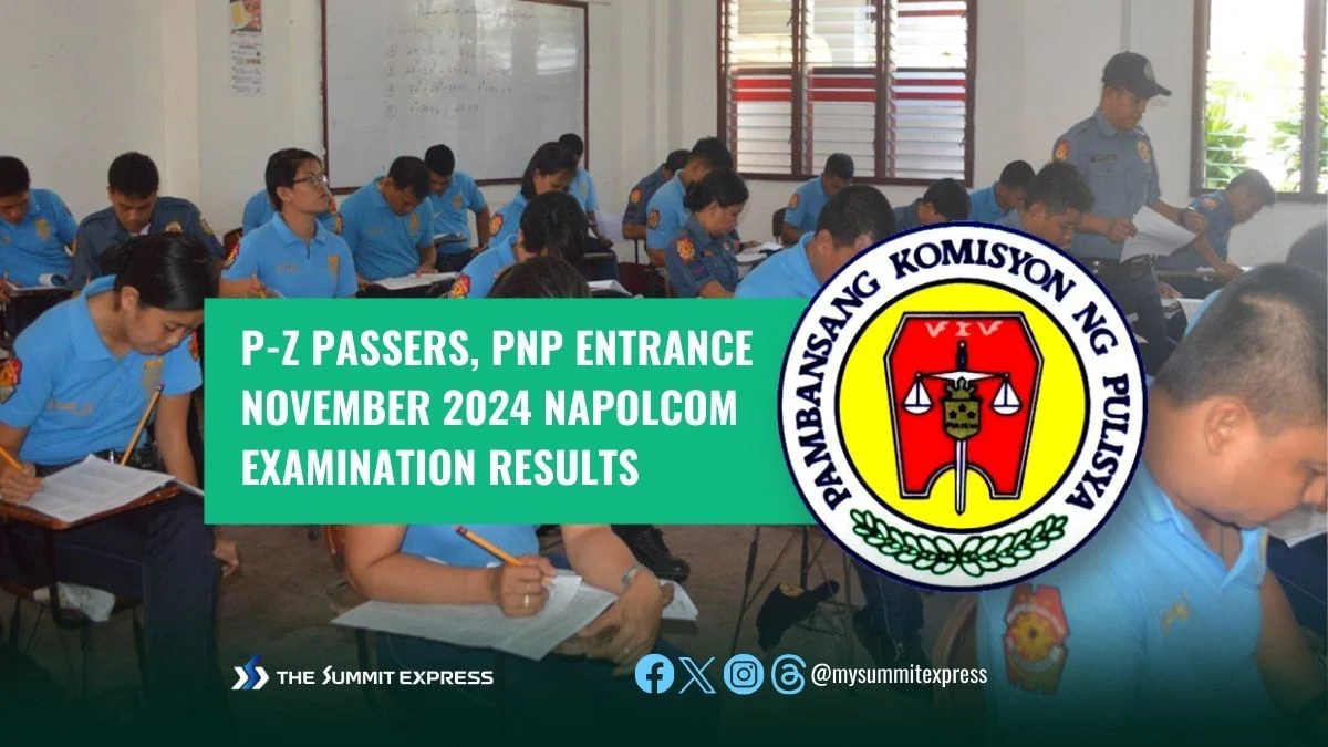 NAPOLCOM exam results November 2024 PNPE: P-Z passers