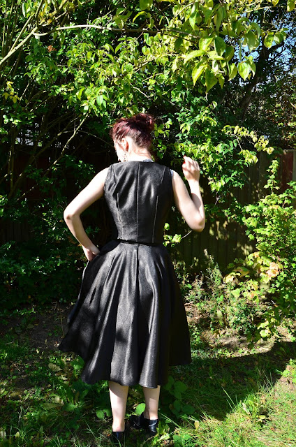 Self drafted sewing pattern vintage retro crossover circle skirt and underbust waistcoat corset in neo-victorian 1950's style DIY fashion