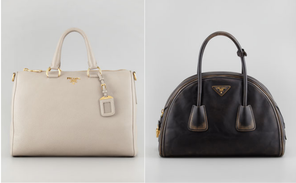 Prada Daino Tote (1,510) left \\ Prada Vintage Vitello Bowler (2,795 ...