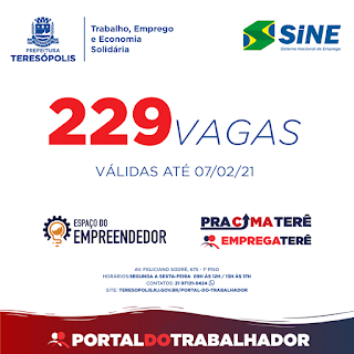 Programa ‘Emprega Terê’ divulga as oportunidades de emprego no Sine Teresópolis, com 229 vagas