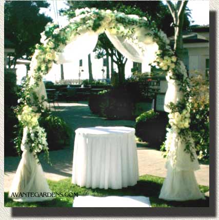 Wedding arches with flowers Decorated grecian arch with