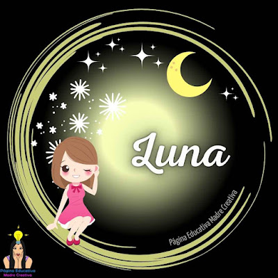 Solapín Nombre Luna para imprimir descargar gratis