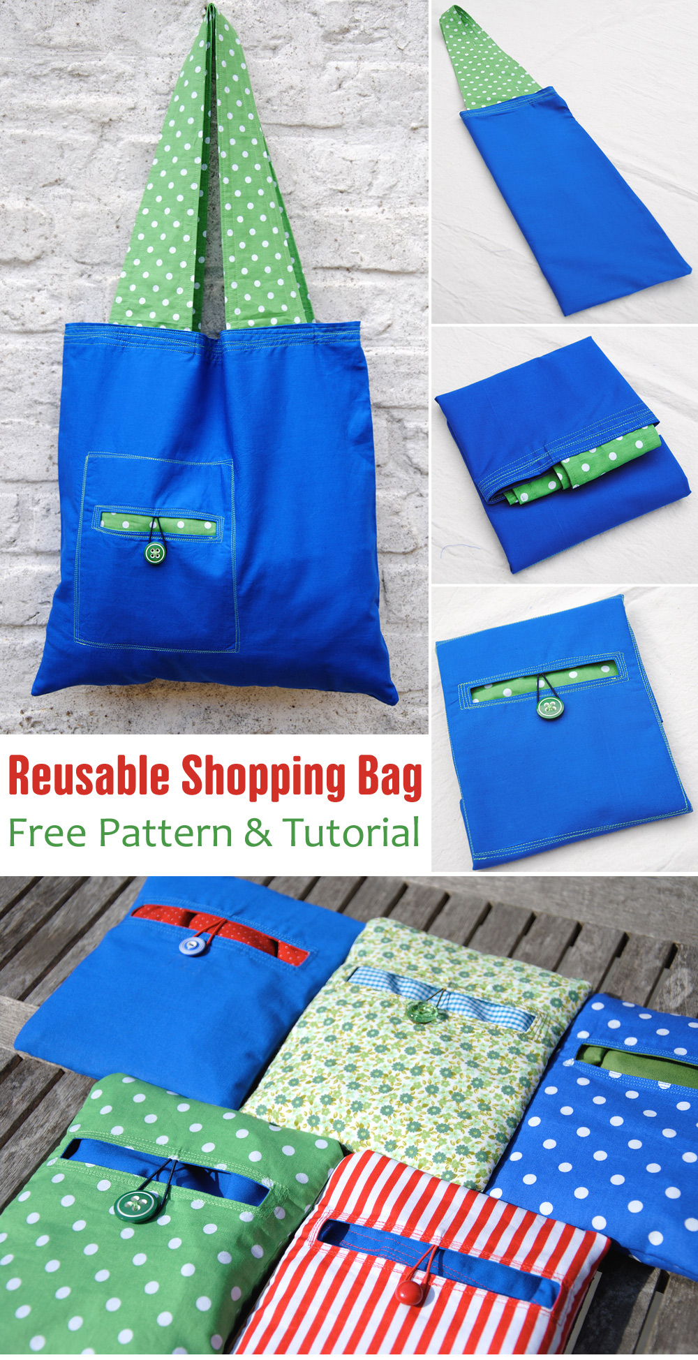 Reusable Shopping Bag Pattern & Tutorial