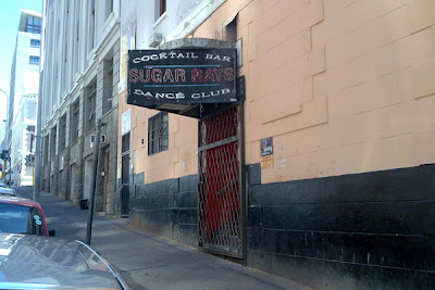 Entrance to a scary-looking nightclub