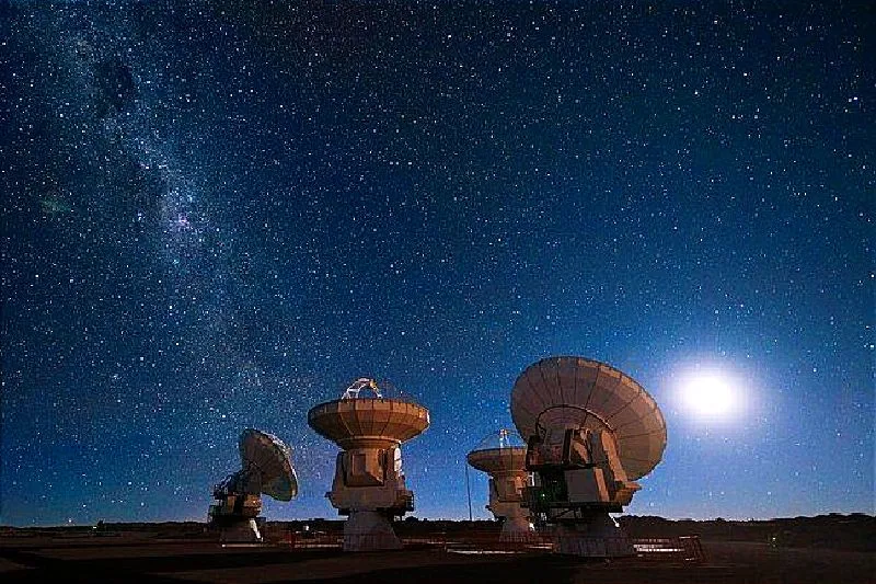 El Event Horizon Telescope ha utilizado una red de radiotelescopios para obtener imágenes del agujero negro de la Vía Láctea. Aquí los telescopios están juntos, en realidad están dispersos por todo el mundo.