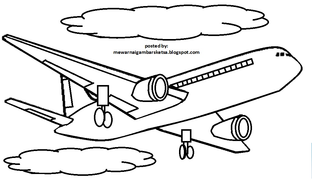 Mewarnai Gambar Pesawat