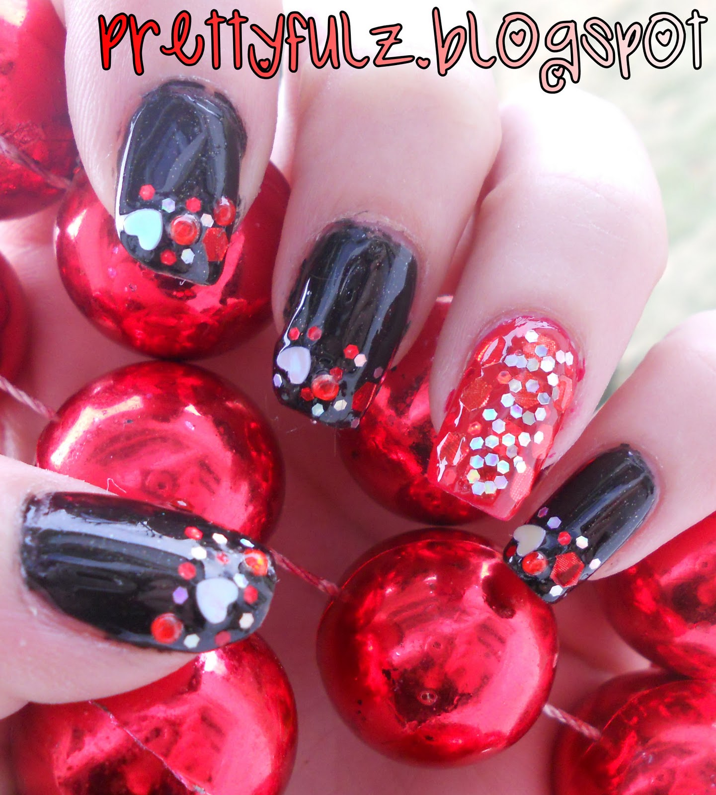 Prettyfulz: VALENTINE'S DAY NAIL DESIGN xoxo ..