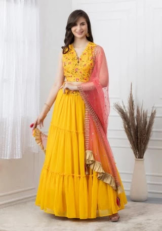 ruffle lehenga