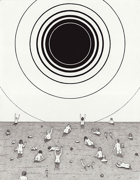 "Eschaton" por Ben Tolman, 2014. | imagenes de arte cool, dibujos chidos imaginativos en blanco y negro, ilustraciones tristes de soledad
