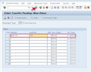 Transfer posting SAP