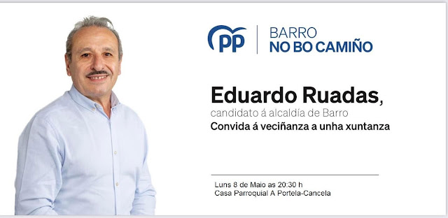 PP de Barro: Xuntanza Casa Parroquial da Portela - Cancela o vindeiro luns 8 de Maio ás 20.30 horas 