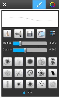 SketchBook Mobile: Various brush options