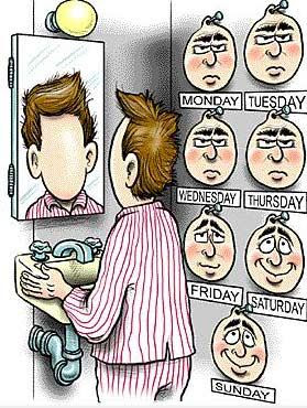 funny pictures, days of the week, cartoon, moods