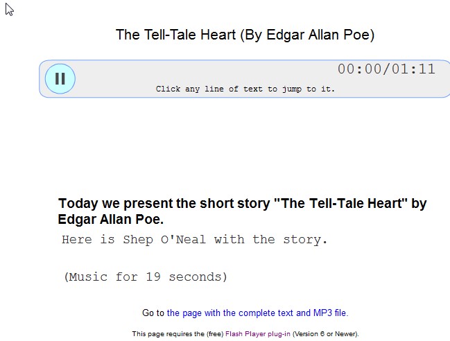 listen and read along - the Tell Tale Heart