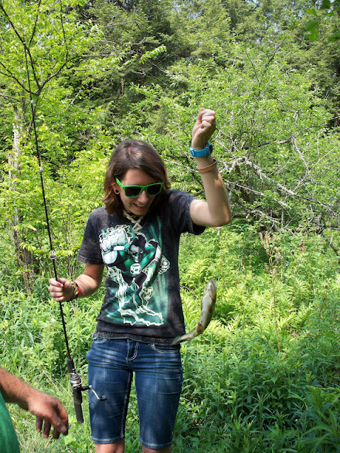 Savannah caught a brown trout