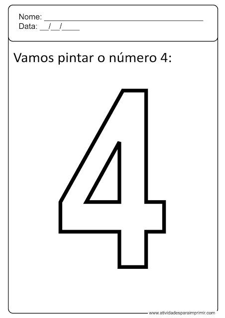 pinte o número quatro