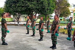 Tingkatkan Kesehatan dan Kebugaran Tubuh, Danramil 01/Ranai bersama Anggota Lakukan Senam Barbel