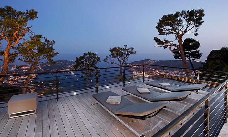 Balcony view of Modern Bayview Villa In French Riviera