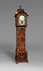 Clockmaker: Achim Schmidt, Marquetry panel by Reusch, Case by David Roentgen (German, Herrnhag 1743–1807 Wiesbaden, master 1780), ca. 1780 , German (Neuwied) , Oak veneered with harewood and other woods, gilt-bronze and brass