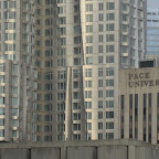 Gehry Tower Closeup - And a bit of bluish 7 WTC top right.