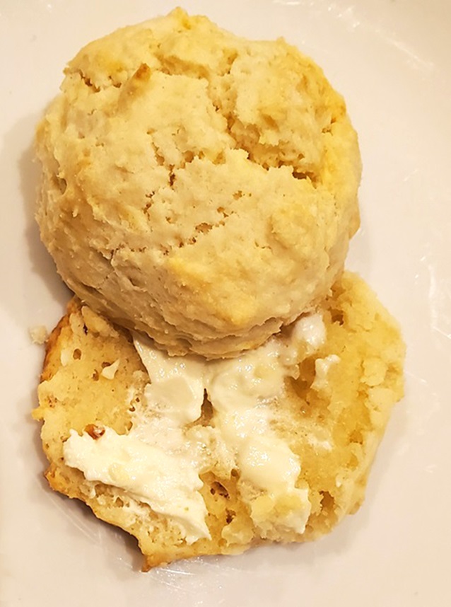 buttered heavy cream baked drop biscuits