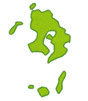 鹿児島県の地図のイラスト（都道府県）