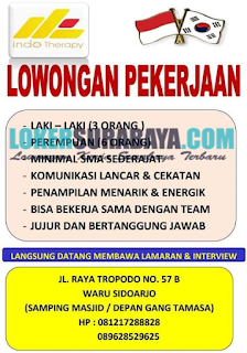 Walk In Interview di Indo Therapy Surabaya Terbaru Juni 2019