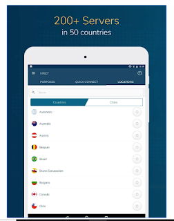 Server and regoin dari Ivacy VPN