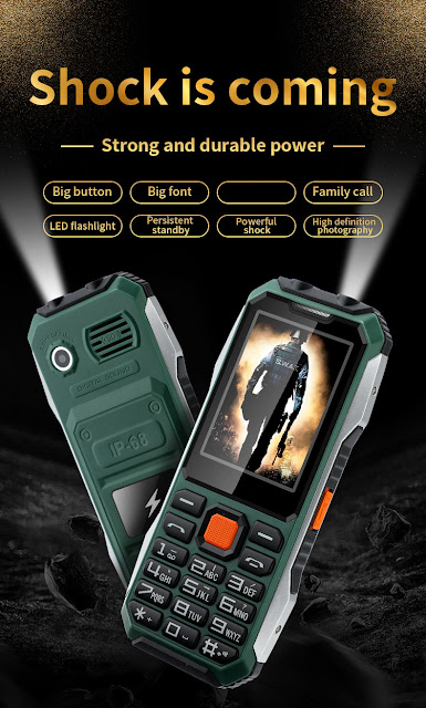 Ldan Rovre A6 Ultra 2.4 inch 6800mAh Long Standby Time With FM Vibration Torch Big Font Loud Voice Dual SIM Card Rugged Phones